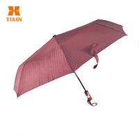 Windproof Reverse Flip Stripe Soft 3 Folding Umbrella 21 Inch 8K Portable Mini